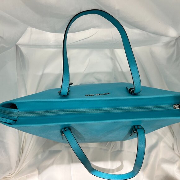 Michael Kors Aquamarine/Silver Safiano Leather Tote Bag - Picture 9 of 12